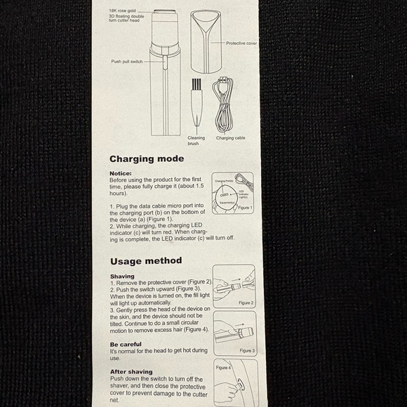 Facial Hair Remover in Silver and Rose Gold Rechargeable NIB - Picture 5 of 10